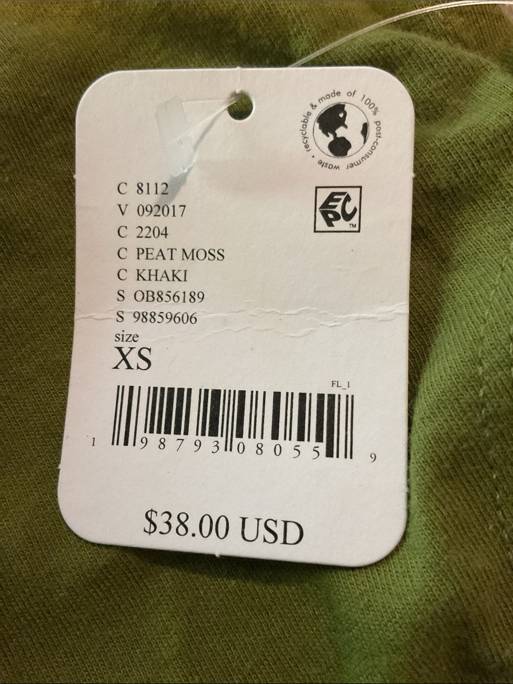 🌱NWT We The Free free people Olive Green Cropped Crewneck Tee - Picture 4 of 7